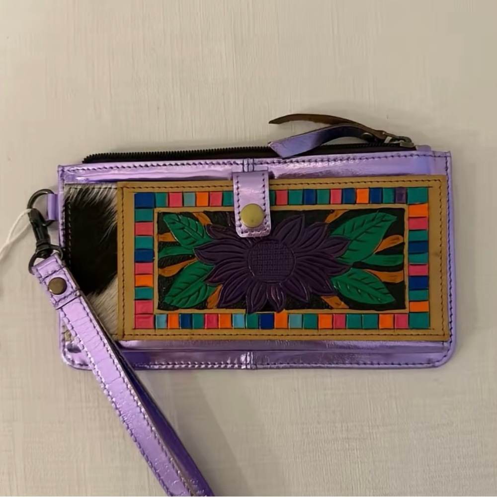 Leather & Cowhide Western Style Wallet Vibrant Colors